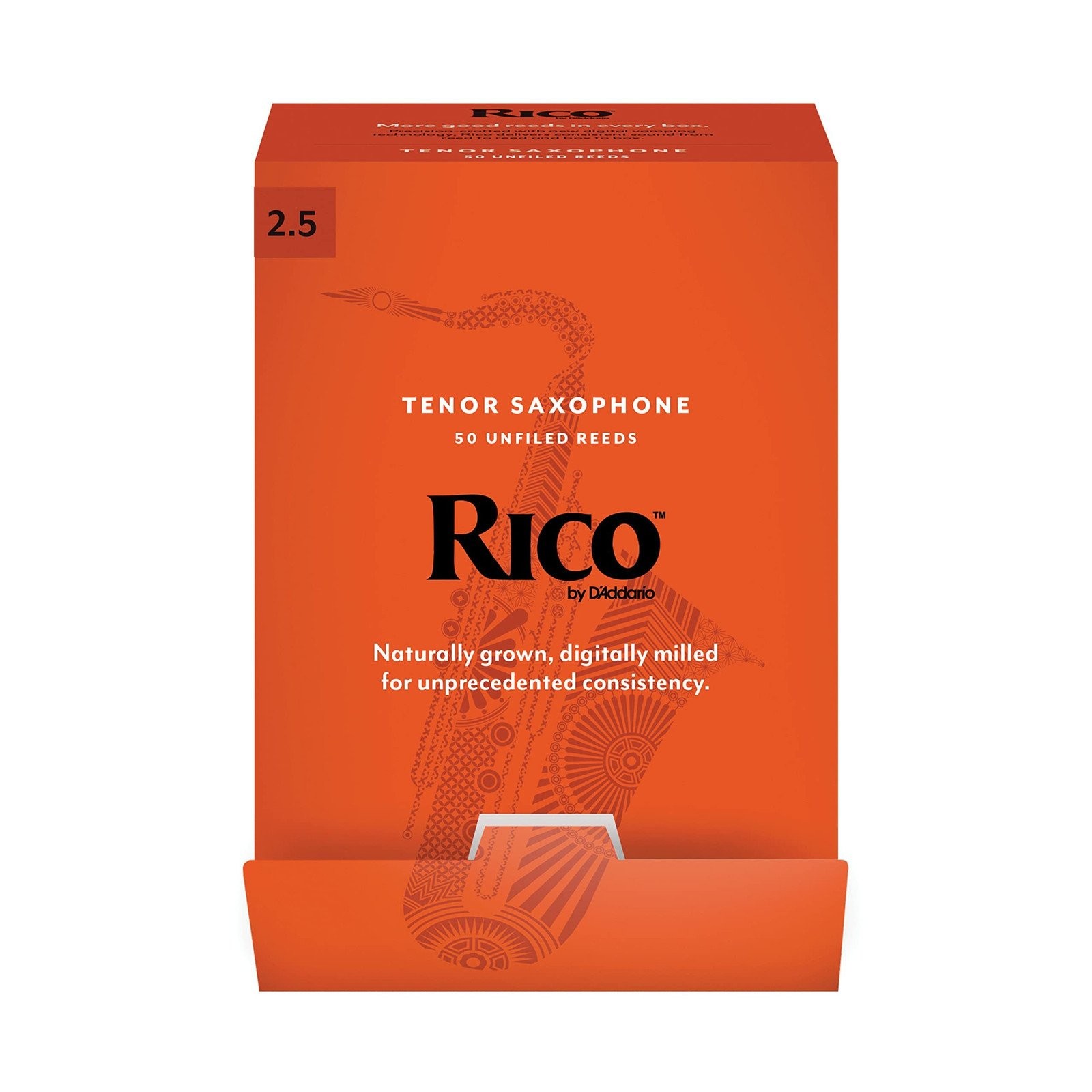 Язычки для тенор-саксофона Даддарио Рико, прочность 2,5, Упаковка из 50 штук