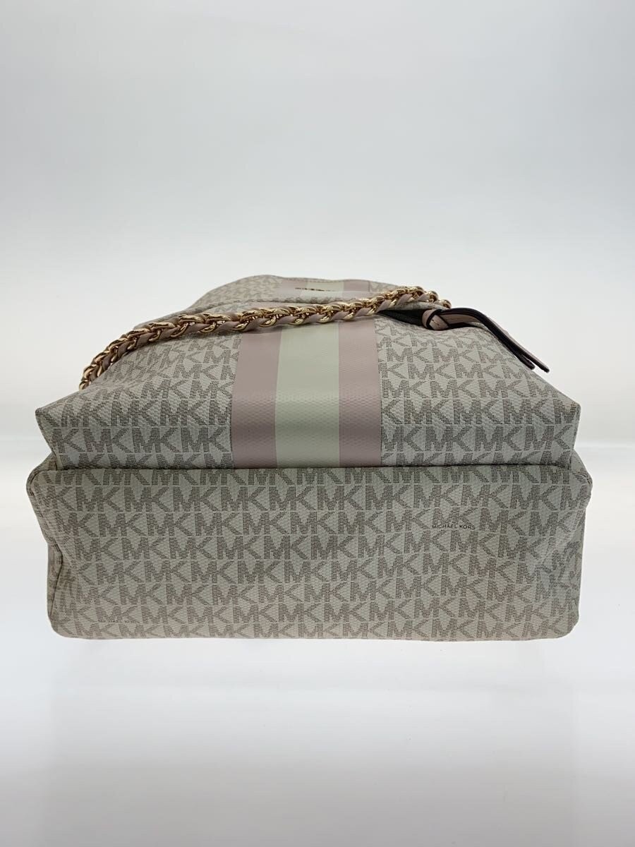 MICHAEL KORS Slater Medium Logo Stripe Backpack, Beige, All-Over Print, 30F1G04B thumbnail 4