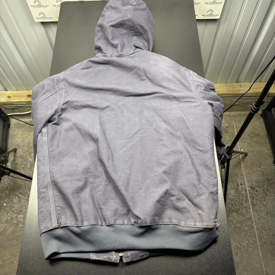 Carhartt L Full Zip Hooded Work Jacket Coat Activewear Gray Quilted Lined - Image 4 of 4