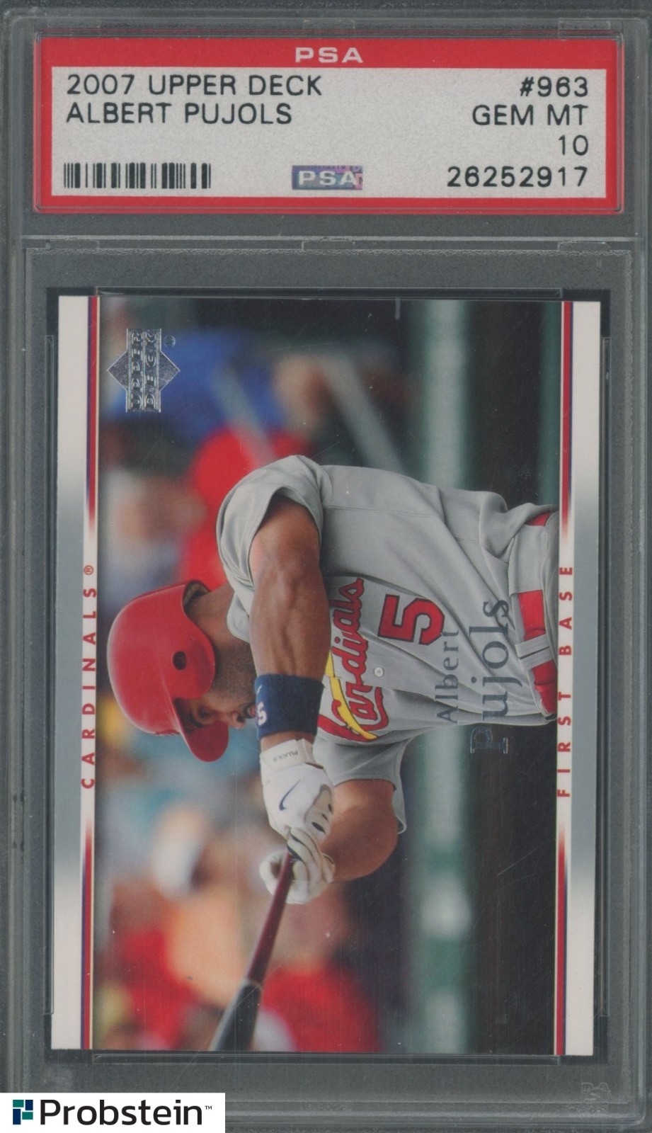2007 Upper Deck #963 Albert Pujols St Louis Cardinals PSA 10 GEM MINT