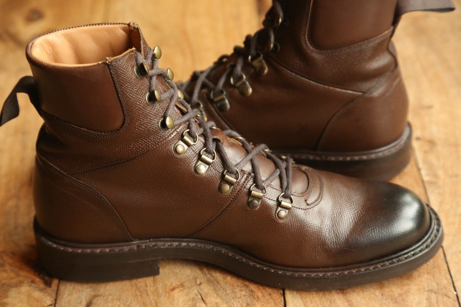 Joseph Cheaney Elgin Burnished Brown Leather Derby Boots Shoes Men's UK 9 US 10 image 3