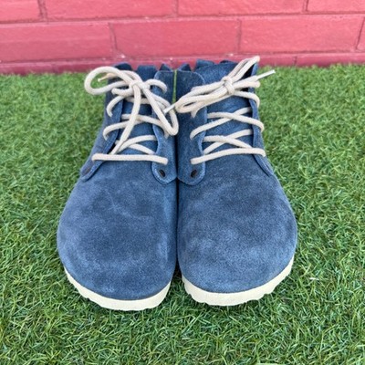 Birkenstock Dundee Suede Navy Blue Lace Up Boots Shoes Mens 5 Womens 7 EU 38