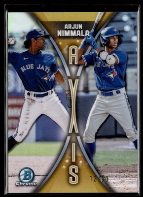 2025 Bowman Draft Axis Gold Arjun Nimmala /50 Toronto Blue Jays #A-20