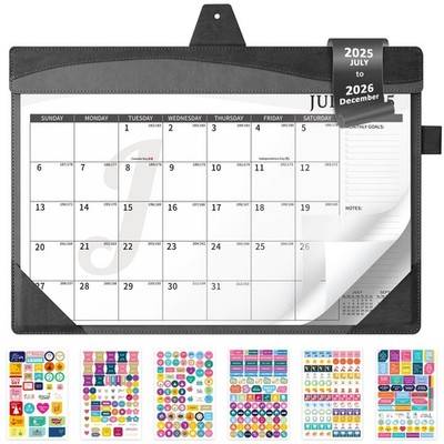 Desk Calendar 2025-2026 Large 12''x17'' Leather Monthly Planner Pad with Protec...