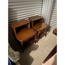 French Provincial Step End Tables | Two-Tier ...
