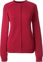 Lands' End Women's Cotton Modal Zip-Front Red Cardigan Sweater