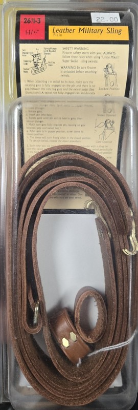 Uncle Mike's Leather Military Sling Brown 1-1/4" Rifle Hook MPN 2611-3