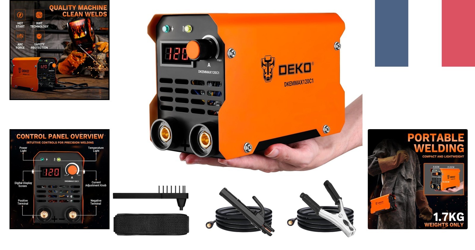 Poste à souder portable 220V DEKO mini onduleur MMA 120A pour bricolage maison