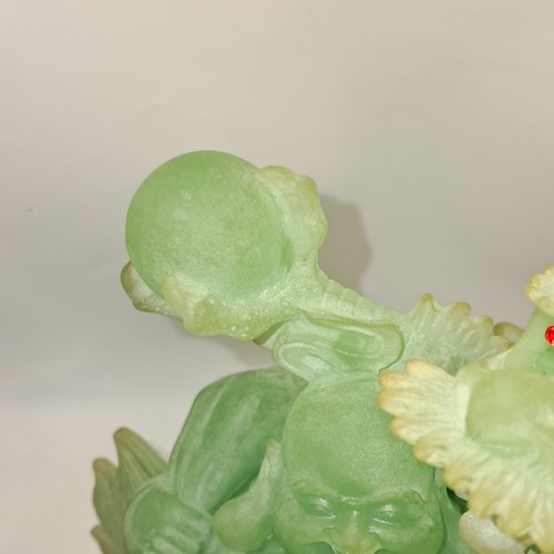 Chinese Dragon Statue, Green Glow, Buddha Inspired, Lucky Home Decor - Picture 10 of 15