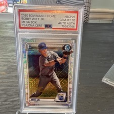 Bowman 2020 Chrome Bobby Witt Jr. Autograph Mojo Refractor BCP-25 PSA 10 Royals