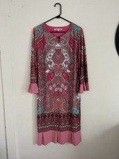 Pre-Owned Madison Leigh Pink Size 12 Shift Knee Length Long Sleeve Dress