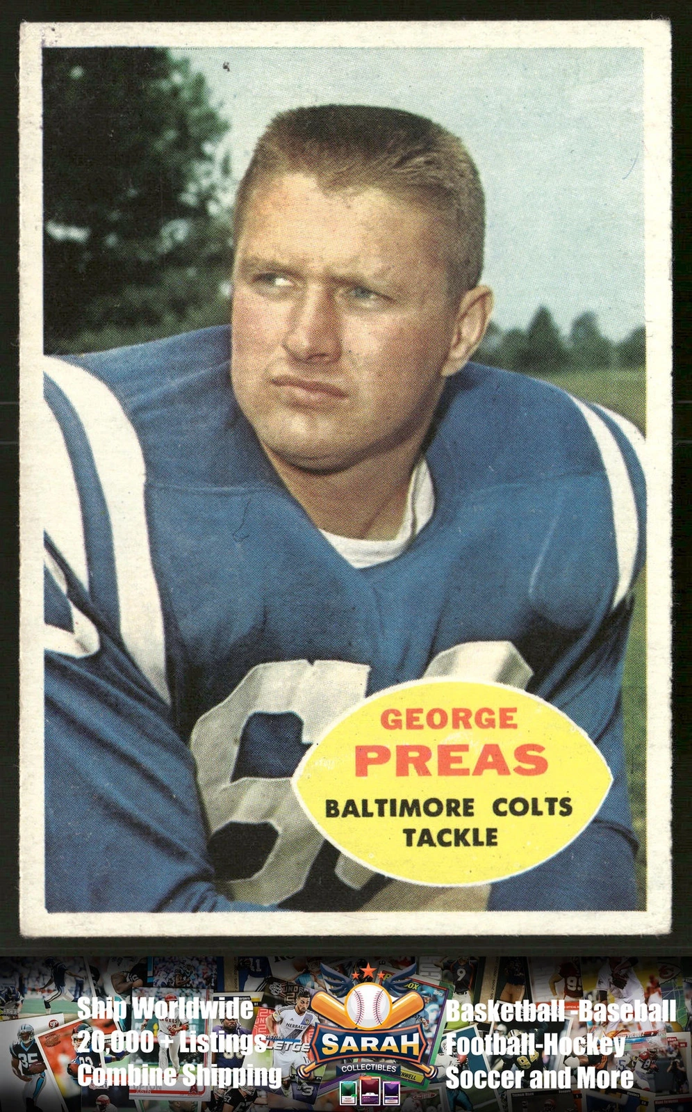 1960 Topps #6 George Preas Baltimore Colts Rookie