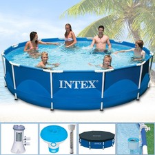 Intex Frame Pool Set Rondo Ø 366 x 84 cm Komplettset Kinderpool Gartenpool