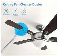 Microfiber Ceiling Fan Duster Long Handle Reusable Washable Dust Cleaning Tool