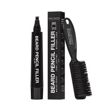 Pacinos Beard Pencil Filler - Water Proof, Long 1 Count Pack of 1 , Black