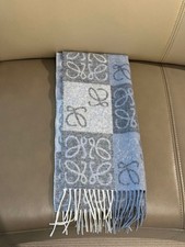 loewe anagram scarf in wool and cashmere Blue/White