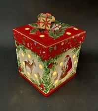 Villeroy & Boch Christmas Toys Gift Box Tea Light Candle Holder Lantern Santa