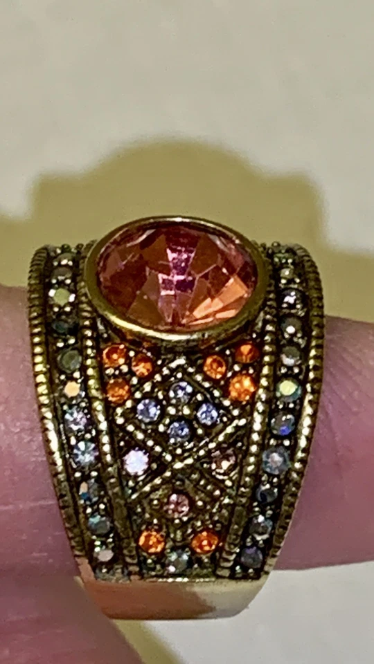Anillo HSN Heidi Daus "Doble Diario" Cristal Rosa Talla 6 ¡HERMOSO!! Foto 3 de 4
