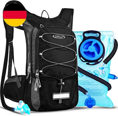 Lunidry Fahrradrucksack Mit Trinkblase 3L, Laufrucksack Trinkrucksack 15L Für Da
