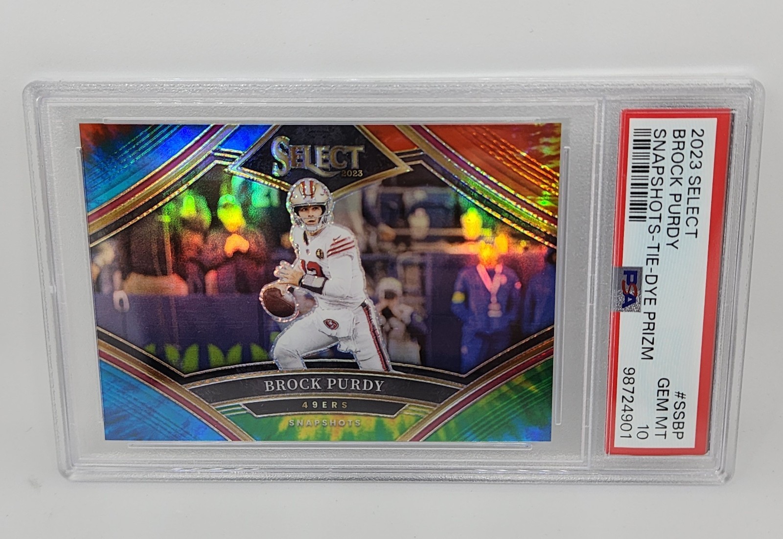 2023 Panini Select Snapshots Brock Purdy Tie Dye /25 PSA 10 GEM MINT 49ERS