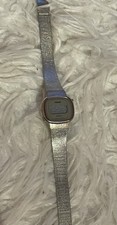 Vintage Phasar Ladies Digital LCD Watch Silver Tone Mesh Bracelet Band Sears