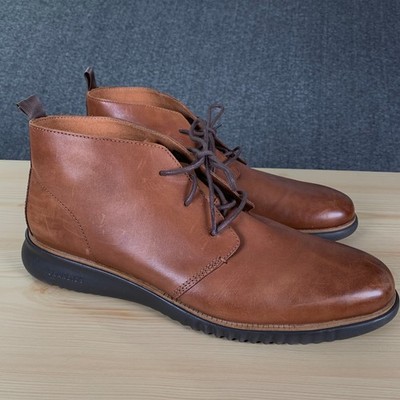 Cole Haan Zero Grand Chukka Boot Men 13M Brown Leather Shoe British Tan NEW
