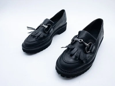 Paul Green Slipper Flacher Chaussure En Cuir Noir Gr. 38 EU 40297-98 - Photo 1/4