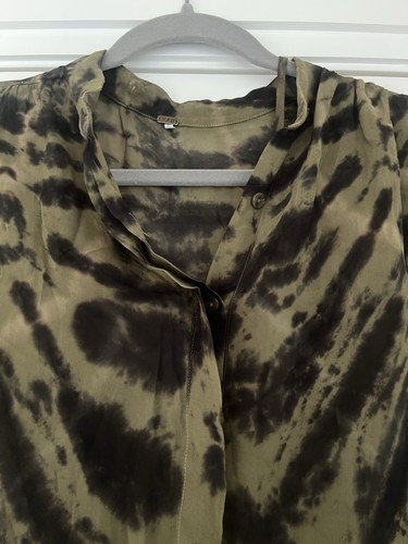 REVOLVE Young Fabulous & Broke Sheer Green Black Tie Die Tunic Dress Small NWOT - Picture 2 of 4