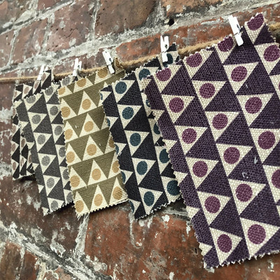 Geometrisches Dreieck Polsterstoff Druck Muster Leinenoptik strapazierfähiges Material