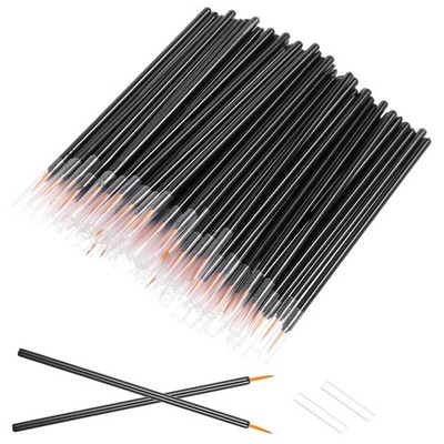 100PCS Disposable Eyeliner Makeup Brushes With Covers On the Hair Black