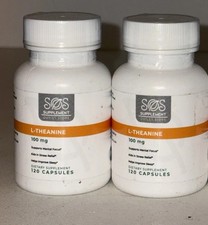 SOS Supplement L-Theanine 100mg 120ct Helps Sleep Focus Stress Two PK Exp12/26