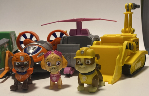 Paw Patrol Lot 5 Vehicles, 5 Paw Patrol Figures Rubble Skye Zuma Rocky Marshall - Picture 9 of 10