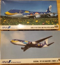 Hasegawa 1/200 ANA 747-400D 767-300 Boeing B747 B767 Marine Jumbo Junior,
