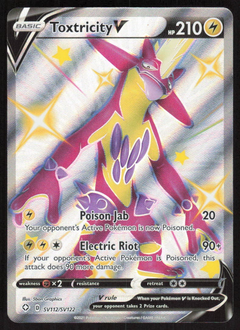 Toxtricity V SV112/SV122 Holo V Rare Shining Fates Shiny Vault Pokemon LP
