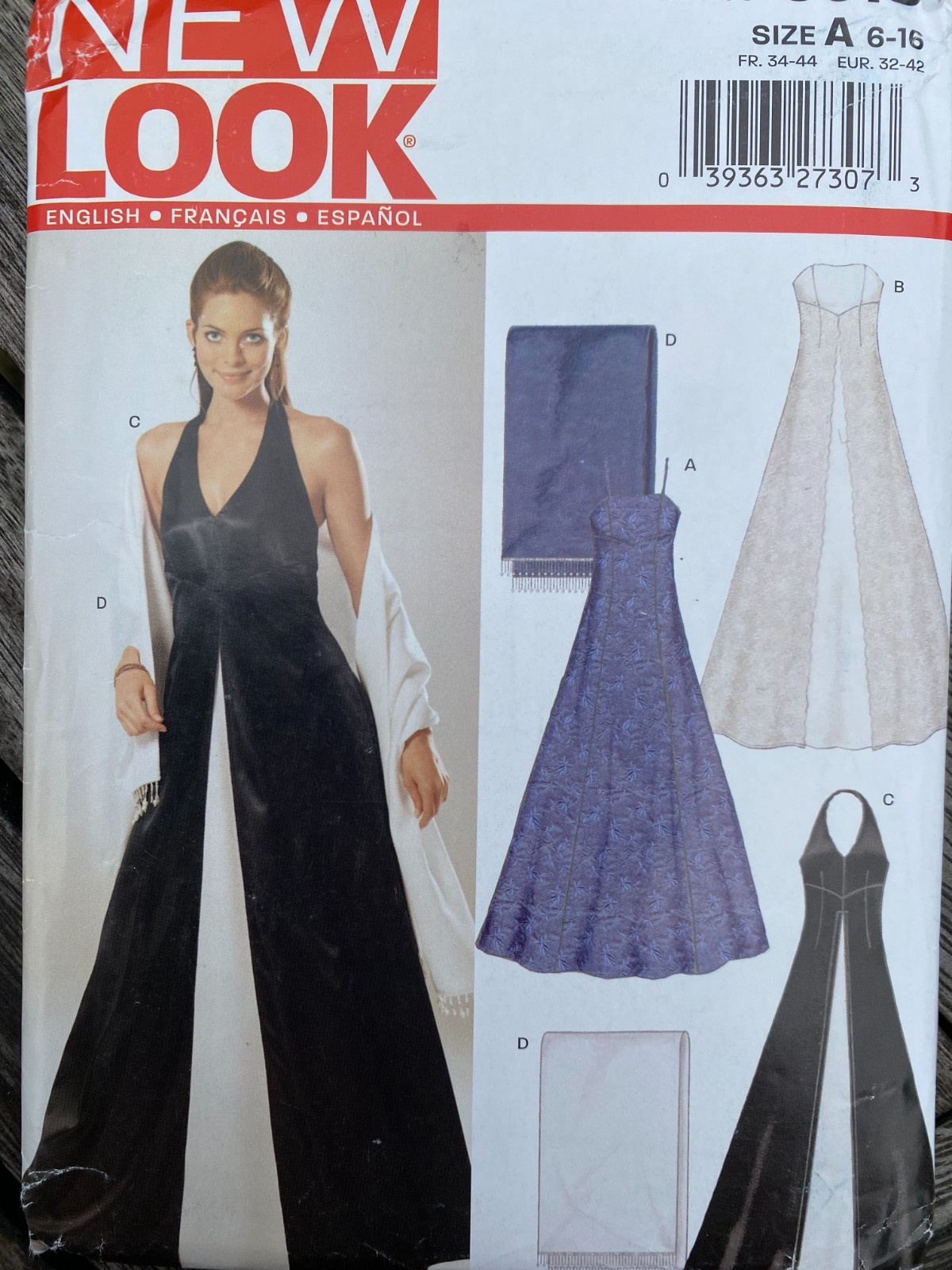 New Look Sewing Pattern 6318 Misses' Evening Gown & Shawl Sizes 6-16 Uncut