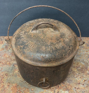 Griswold No. 7 Tite Top Dutch Oven Lid Cast Iron 1920 Cooking Bean Hole Suppah