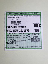 Viv Anderson England Debut RARE Football Ticket Stub vs Czechoslovakia Nov 1978