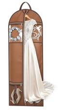 60" Dress Bags for Gowns Long with 4 Large Pockets Garment Bags 60 inch Beige