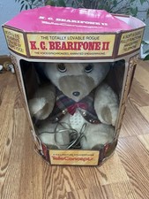 NIB Teleconcept K.C. Bearifone II Animated Talking Teddy Bear Telephone Vintage
