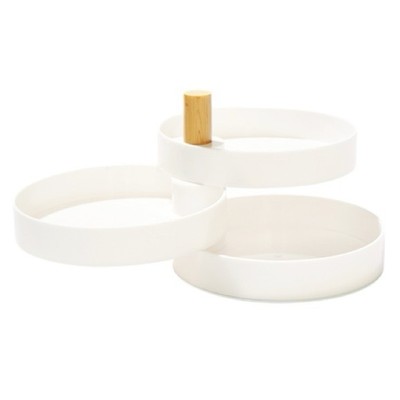 The2Bandits Women's Tiered Catchall Organizer Tray CG2 White Size 2.75'' x 5''
