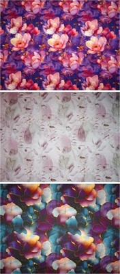 Bamboo Jersey Digital soft weich Fantasy Blüten Meterware Stoff Bambus
