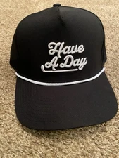 NWT Breezy Have A Day Black White Rope Hat Cap Bob Does Sports Snapback