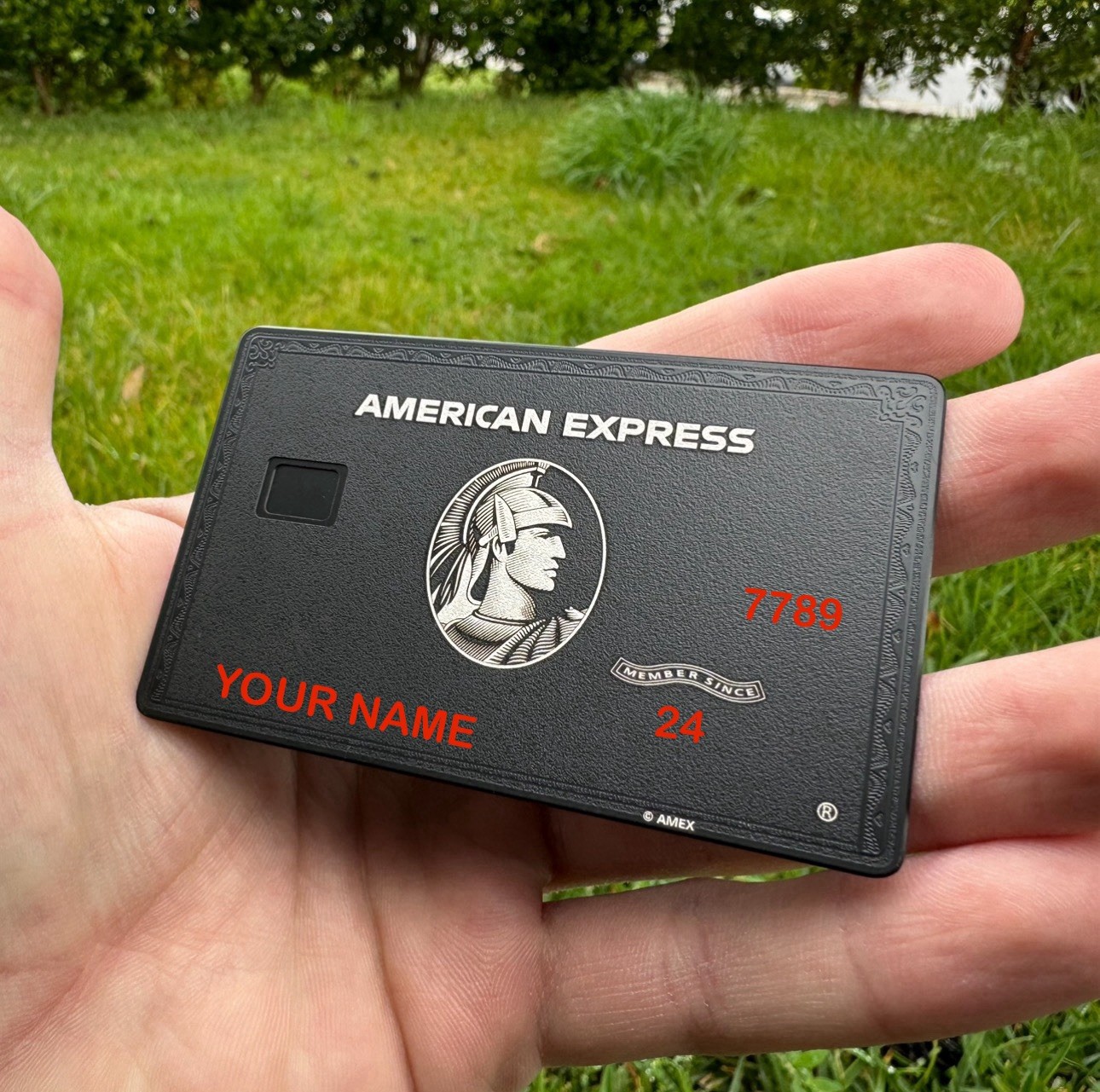 AMX Custom Black Card with Small | Large Chip - 2026 Novelty Design