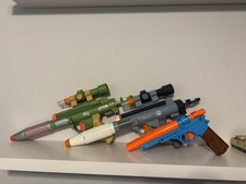 Star Wars Nerf Rebel Trooper Blasters DH-17 2006 - Blue - Green - Mando Blaster