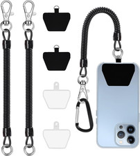 Phone Tether, 2PCS Phone Leash Anti-Theft Phone Strap with 4 Patch and 1 Carabin