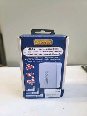 Vintage 2007' NIB LEMAX 4.5 V Lighted Accessory Adaptor With 3 Outlets UL Listed
