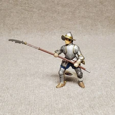 PAPO 2005 Conquistador Blue w/Halberd Historical Midievil Figure Retired Vintage