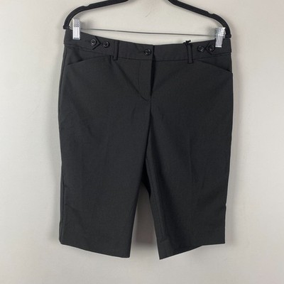Express Editor Bermuda Shorts Size 8 Black Pinstripe City Low Rise