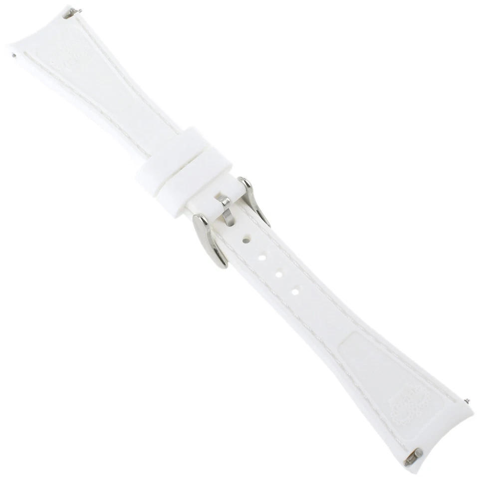 22毫米Glam Rock高品质硅胶白色缝制弧形表带 — 第 2/4 张图片