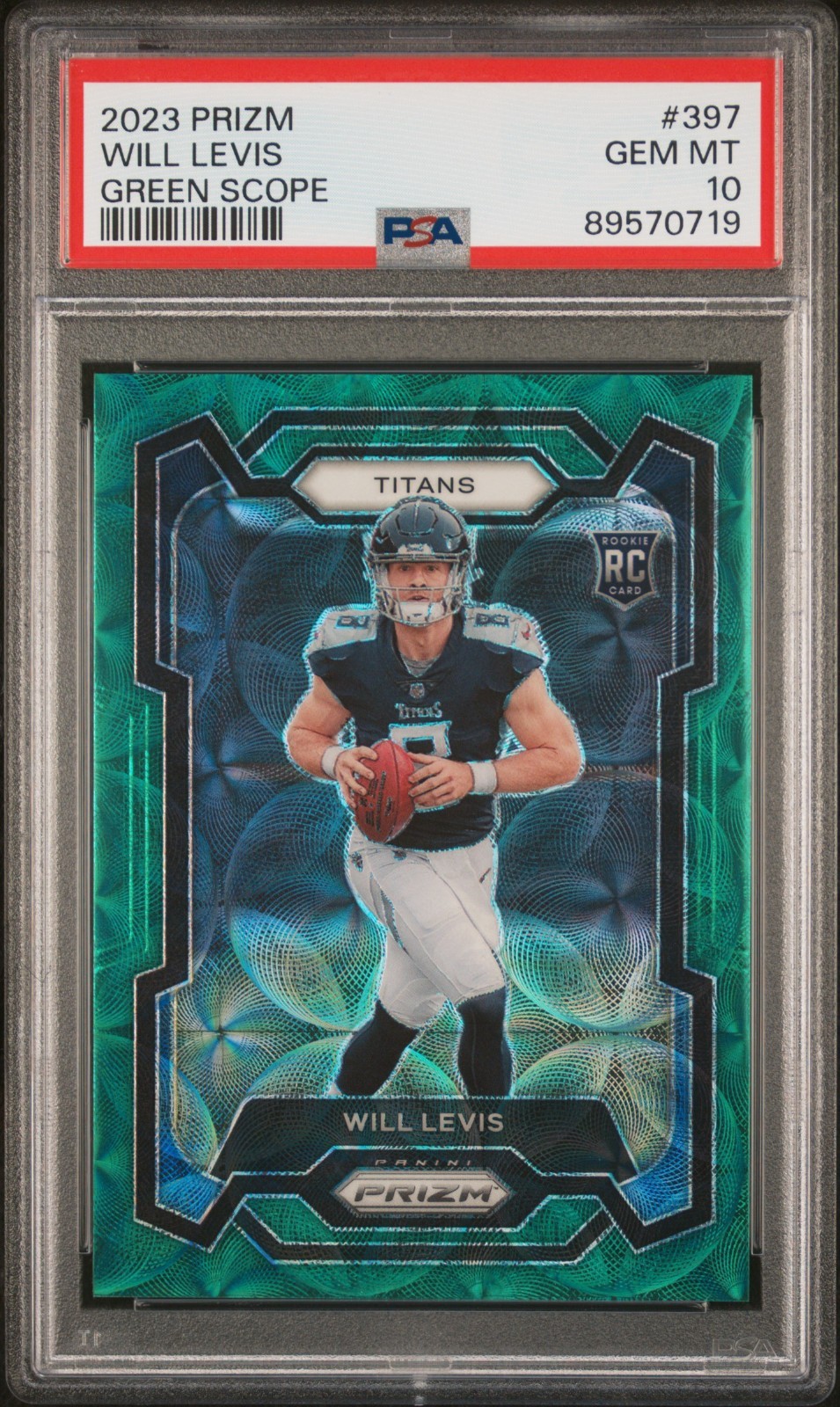2023 Panini Prizm Green Scope Rookie /75 Will Levis #397 RC - GEM MINT PSA 10